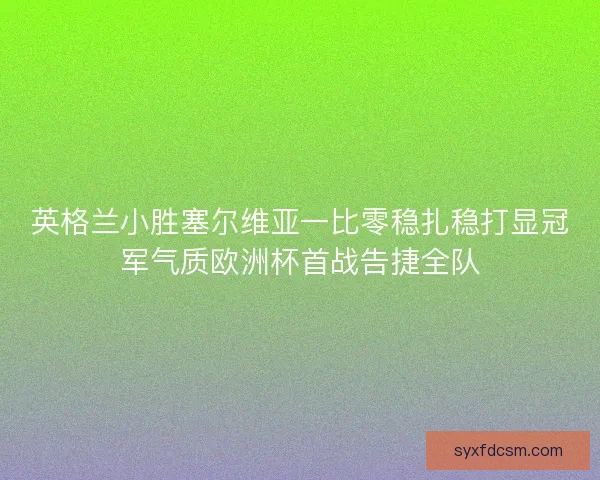 英格兰小胜塞尔维亚一比零稳扎稳打显冠军气质欧洲杯首战告捷全队